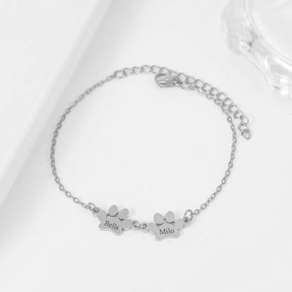 Pet Name Paw Bracelet