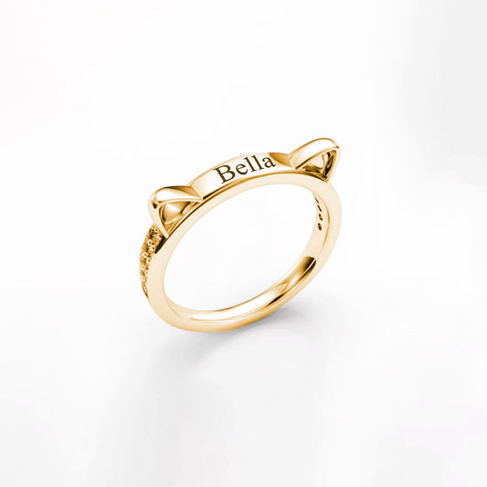 Cat Ears Name Ring