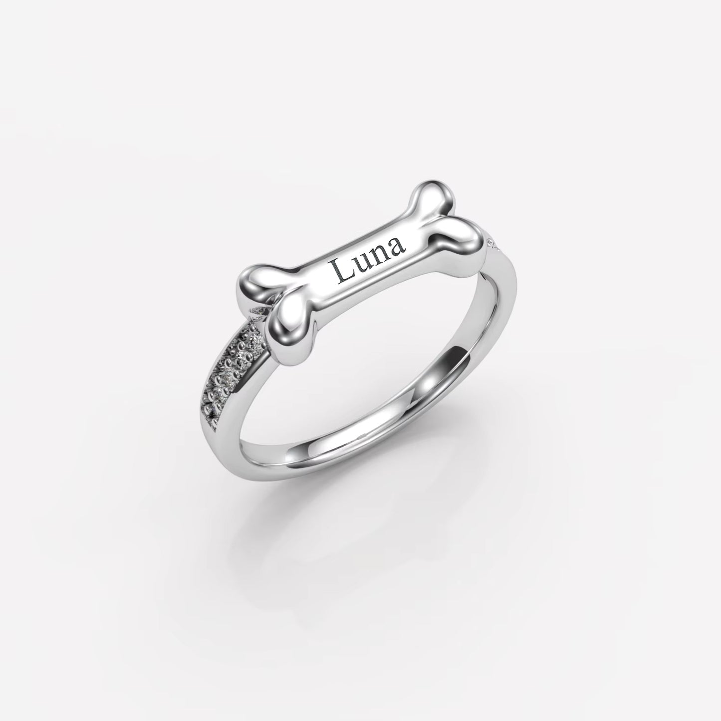 Dog Bone Name Ring