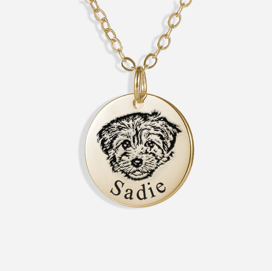 Engraved Pet Portrait Necklace