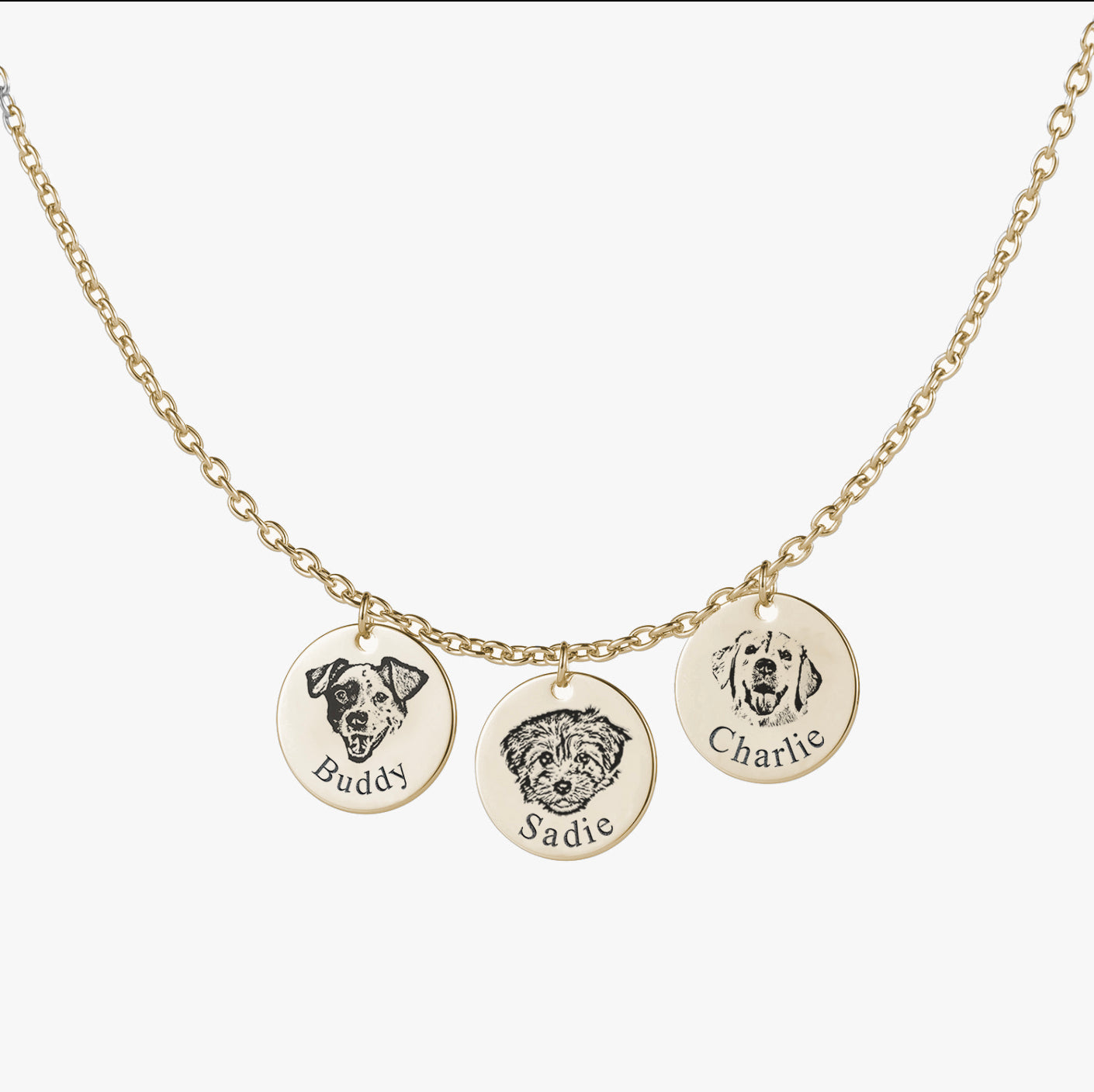 Engraved Pet Portrait Necklace