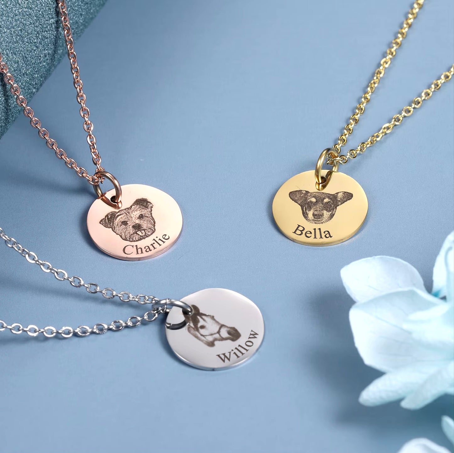 Engraved Pet Portrait Necklace