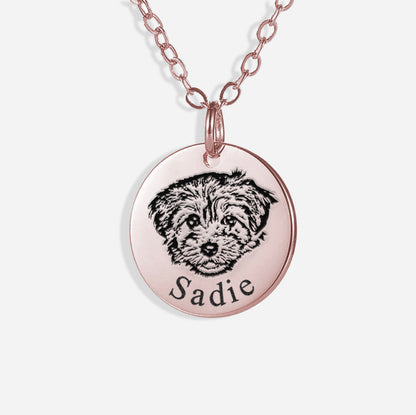 Engraved Pet Portrait Necklace