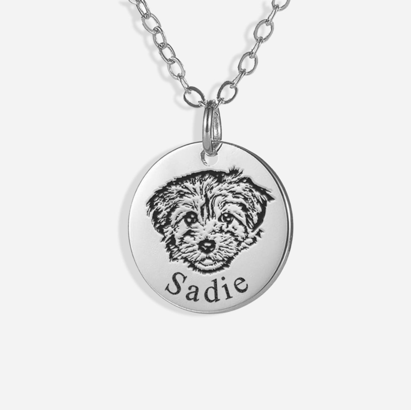 Engraved Pet Portrait Necklace