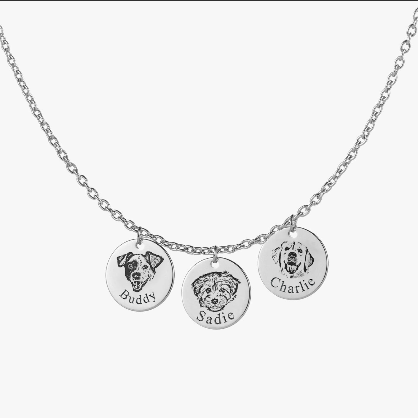 Engraved Pet Portrait Necklace